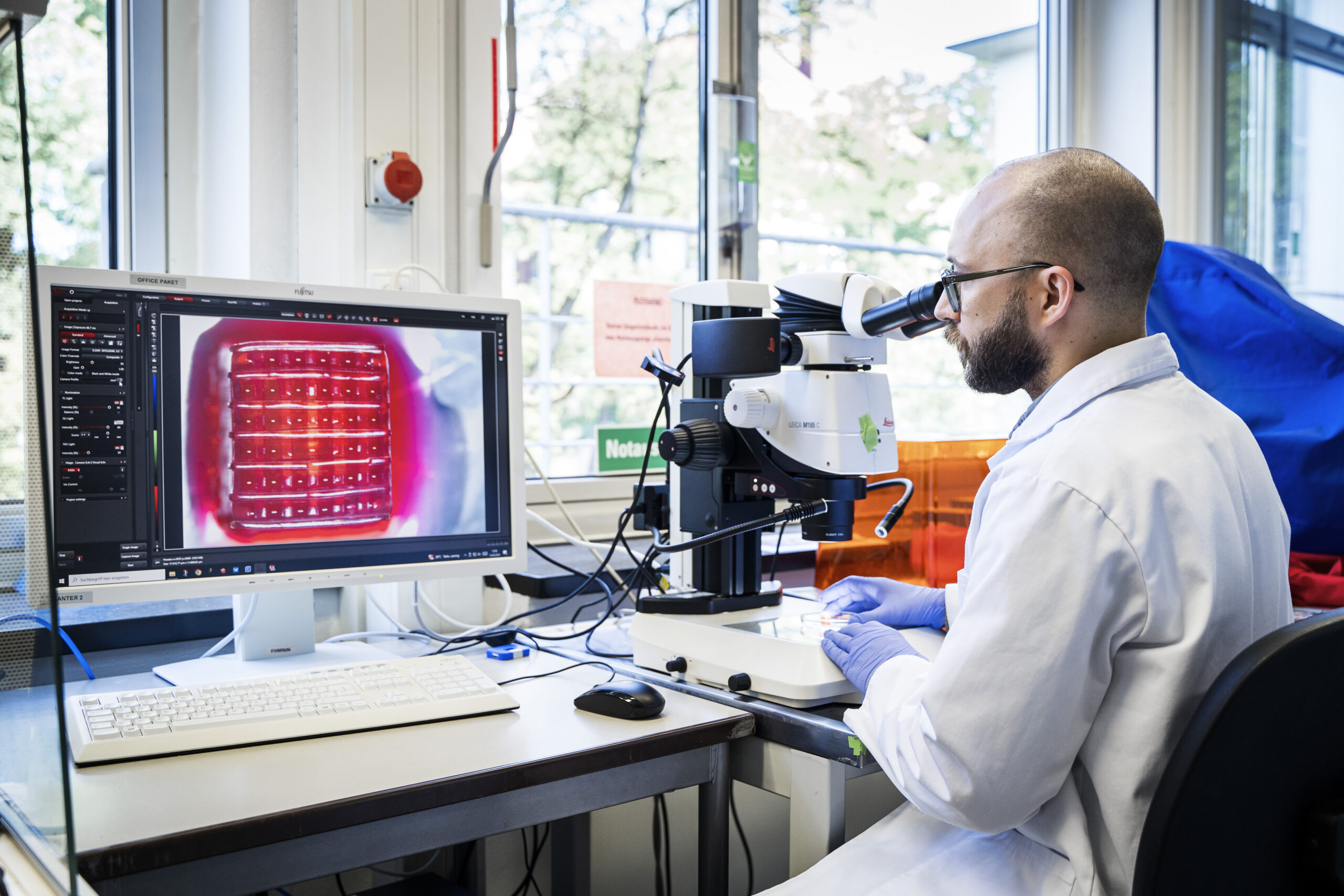 In seiner Dissertation entwickelte HM-Forschender Benedikt Kaufmann eine Möglichkeit kostengünstig Biostrukturen zu drucken