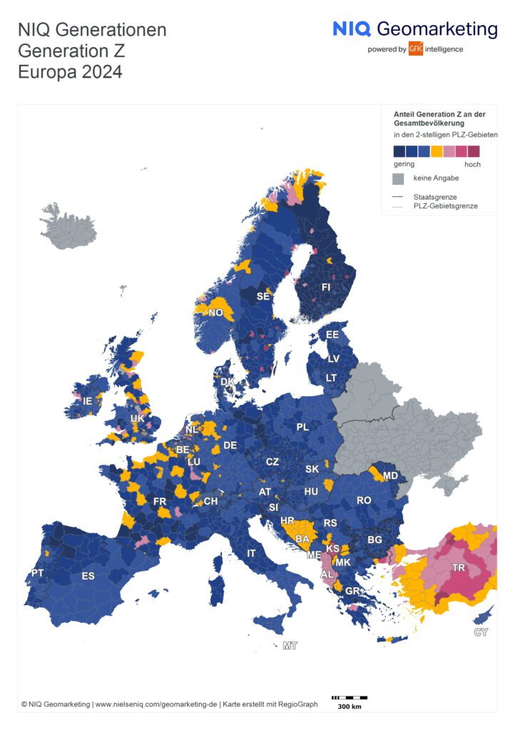 Grafik GfK Nielsen Einzelhandel Europa 2025, Generation Z