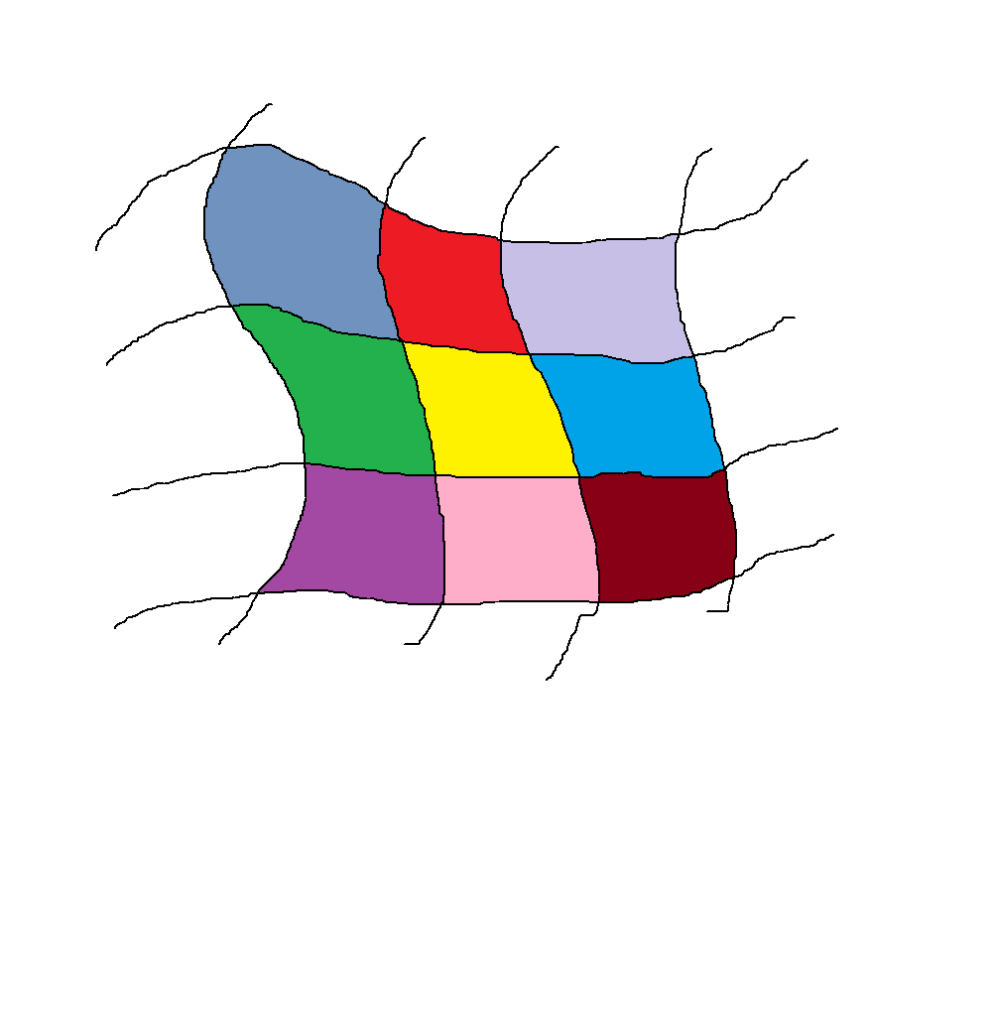 Flächen Quadratisch mit verschiedenen Farben