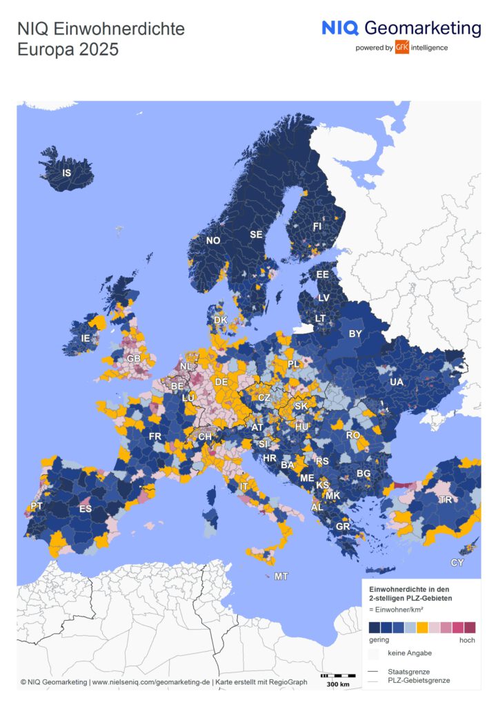 NIQ Einwohnerdichte Europa 2025