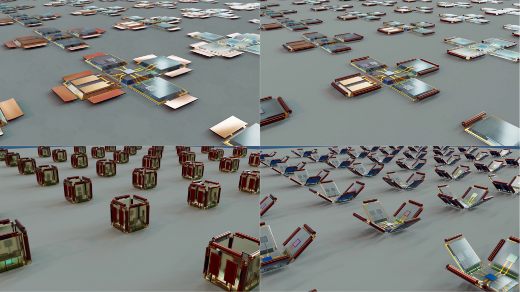 Schematische Darstellung des Herstellungsablaufs der Smartlets. Quelle: Grafik: TU Chemnitz / MAIN