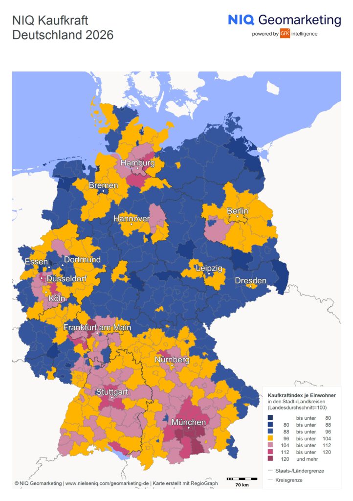 Grafik Kaufkraft Deutschland, Nielsen NIQ