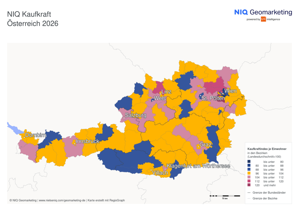 Grafik Kaufkraft Österreich, Nielsen NIQ