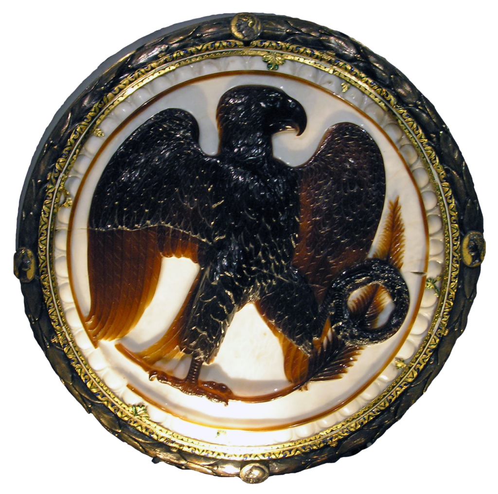 Adler-Kamee, römisch 27 v. Chr.
Von Gryffindor - Image:Kunsthistorisches Museum Vienna June 2006 035.jpg, CC BY 2.5, https://commons.wikimedia.org/w/index.php?curid=4374249